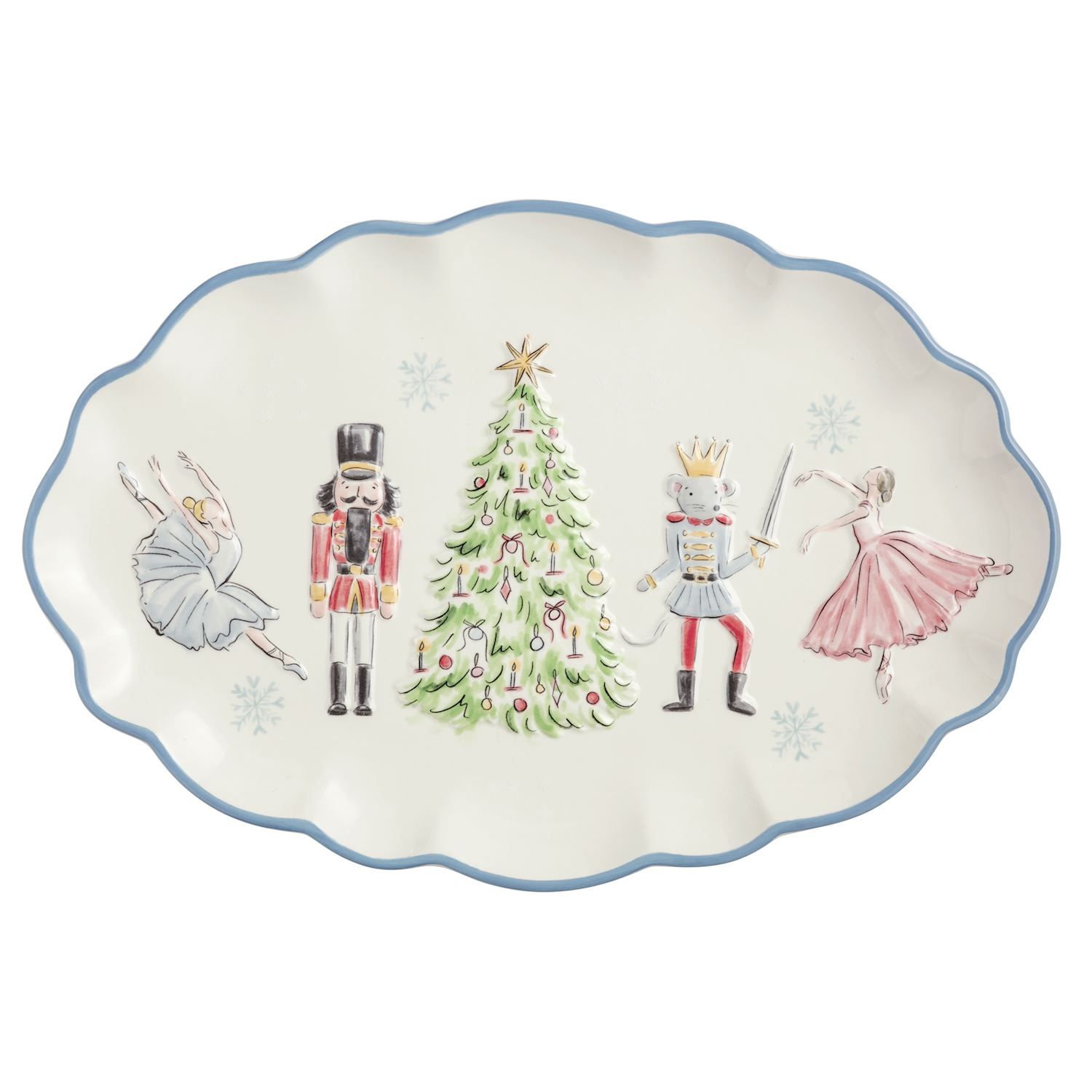 Nutcracker Blue Scallop Platter