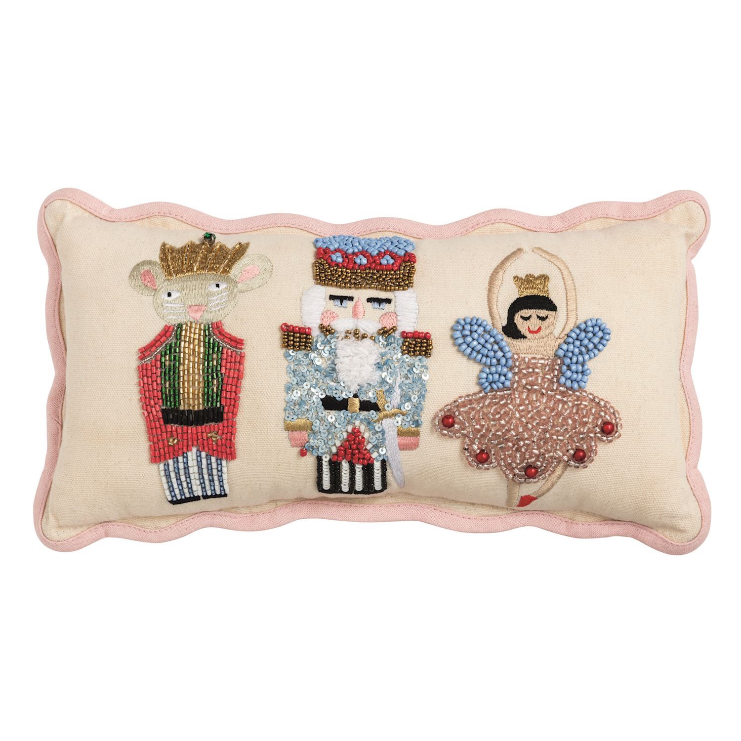 Mini Nutcracker Beaded Pillow