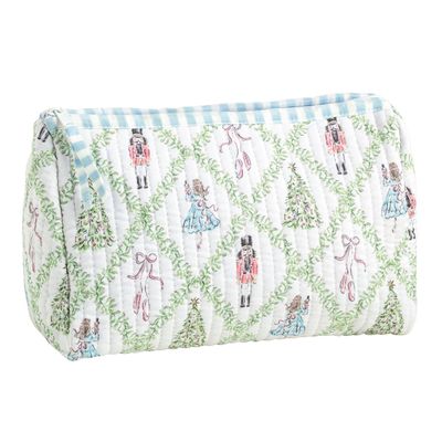 Mud Pie Nutcracker Quilted Cosmetic Case