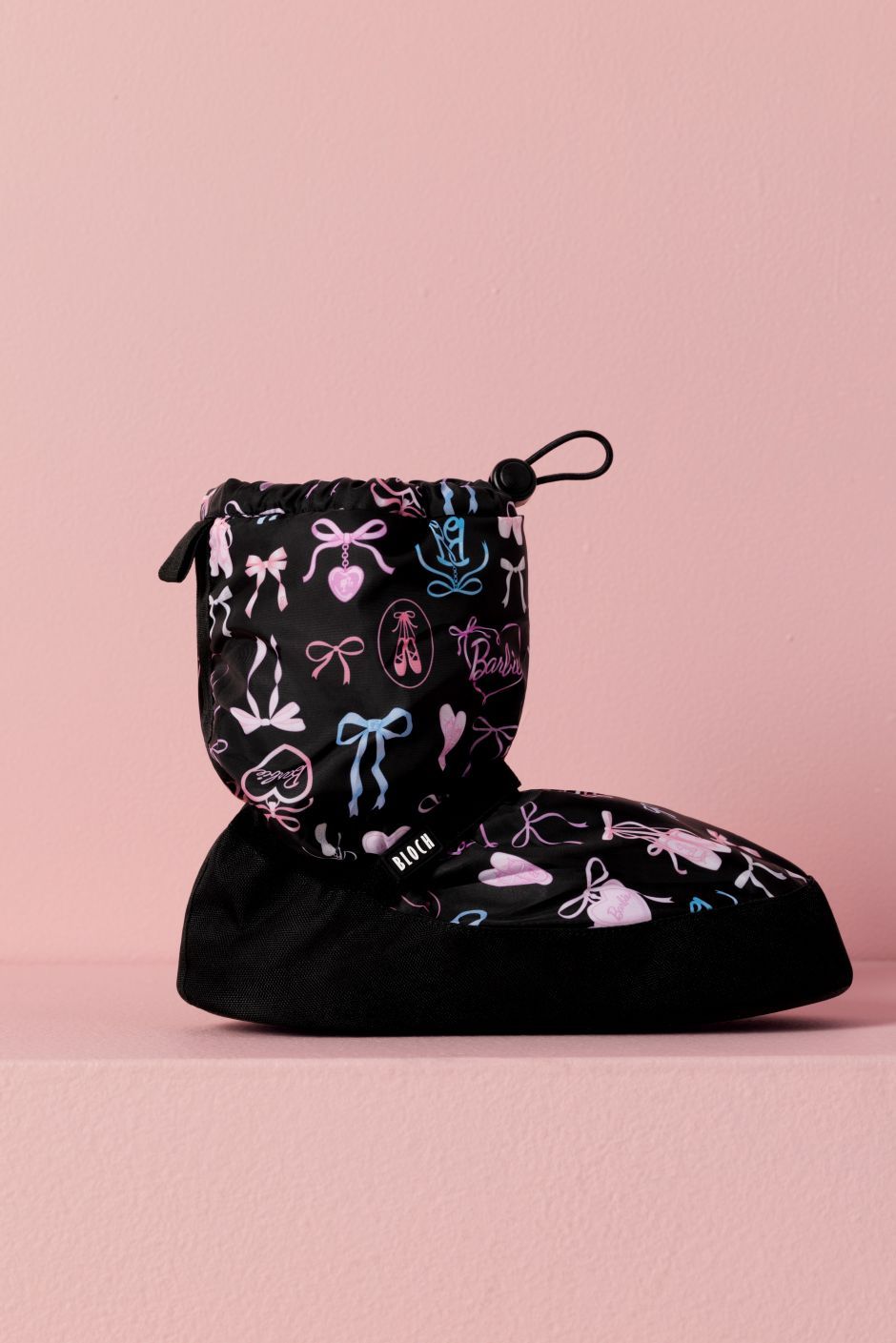 Adult Barbie Print Warm Up Booties BAIM009B, Color: BLK, Size: XS