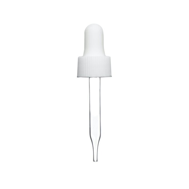 White Dropper Glass 20/400 - Fits 1oz dropper