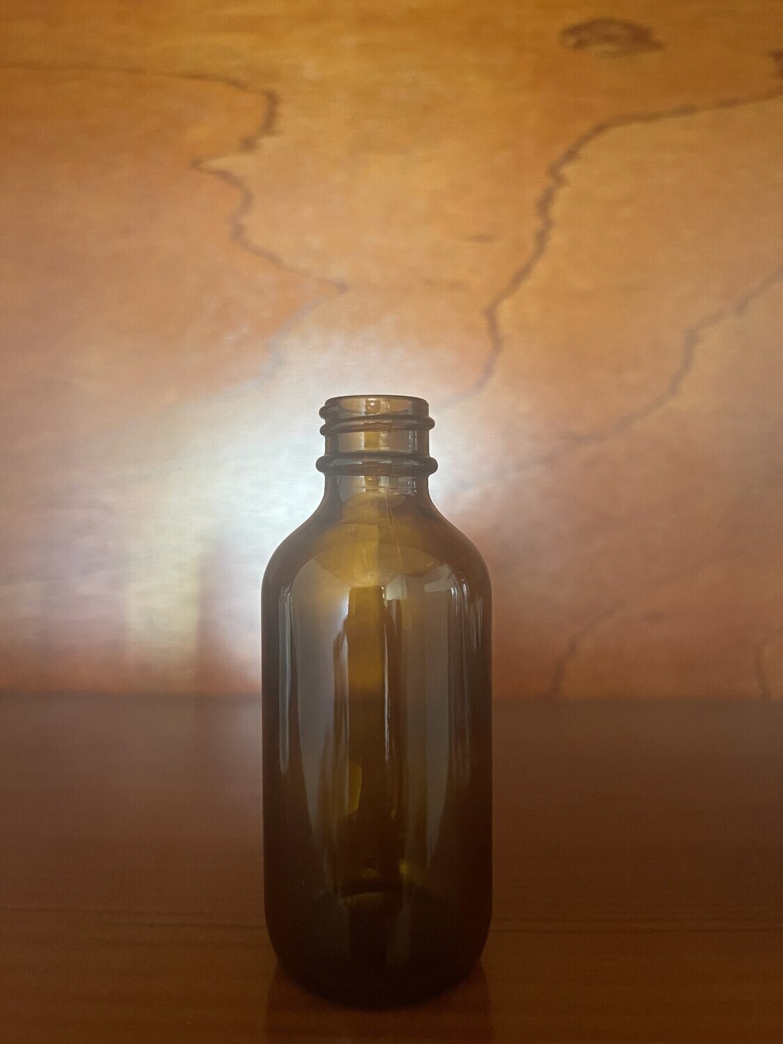 2oz Amber Glass Boston Round Neck 20/400