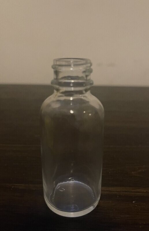1oz Clear Glass Boston Round Neck 20/400