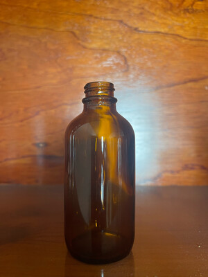 4oz Boston Round Amber Glass Bottle 22/400