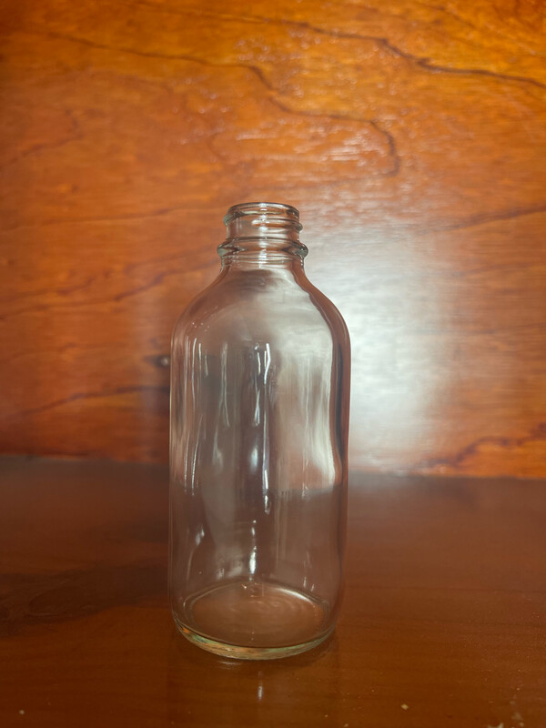 4oz Boston Round Clear Glass Bottle 22/400