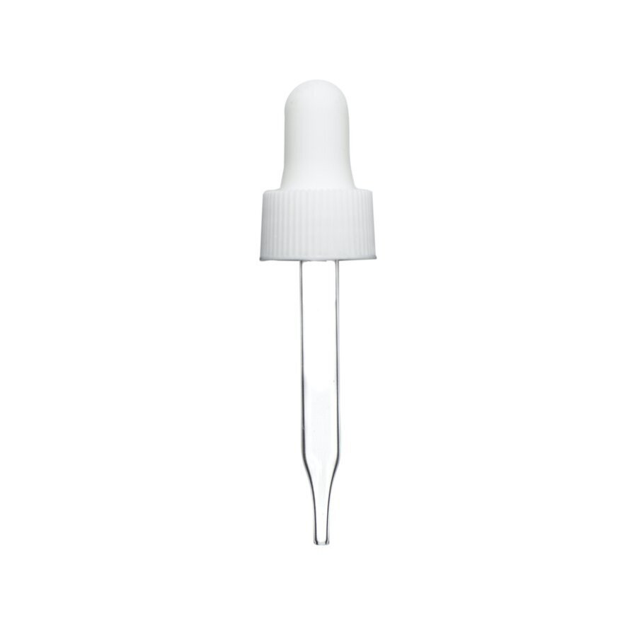 White Dropper Glass 22/400 - Fits 4oz dropper