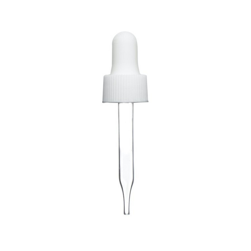 White Dropper Glass 22/400 - Fits 4oz dropper