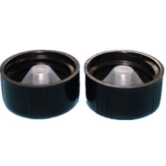 Black plastic cap with inner conical plug 20/410