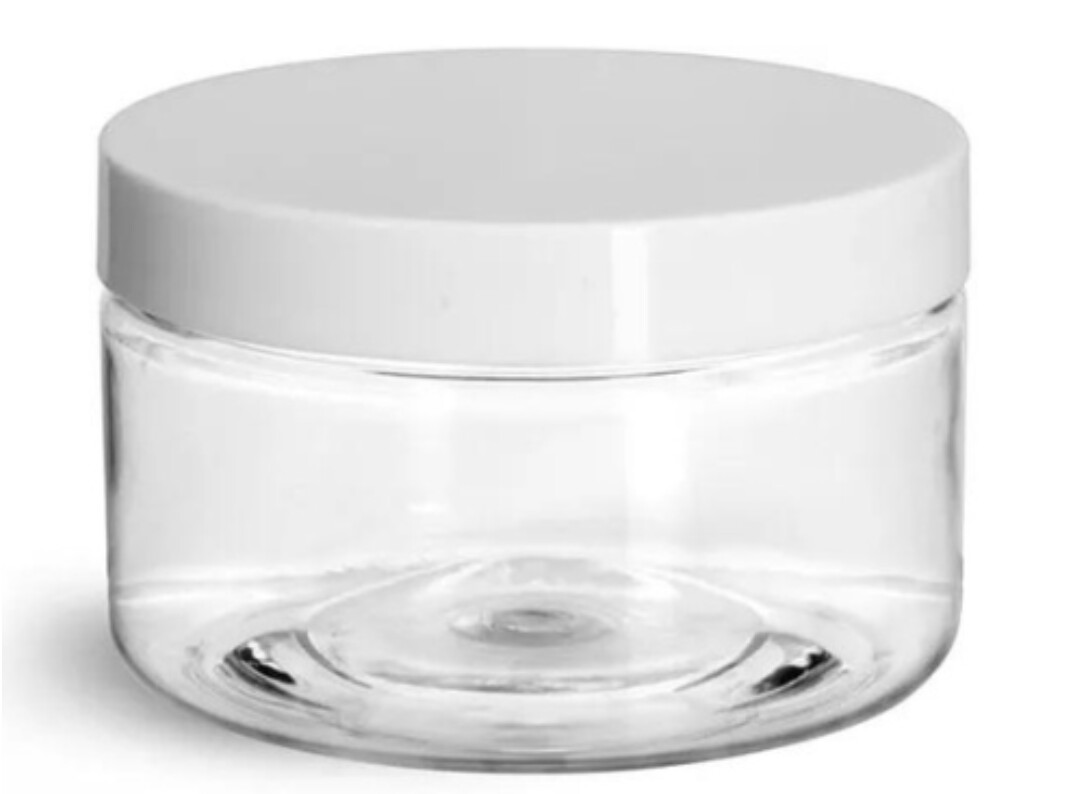 Low Profile Plastic Jars with Lids - 4oz, Color: White