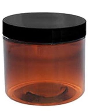 Amber Plastic Jars with Lids - 2oz