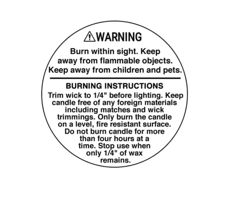 Warning Labels - Candle