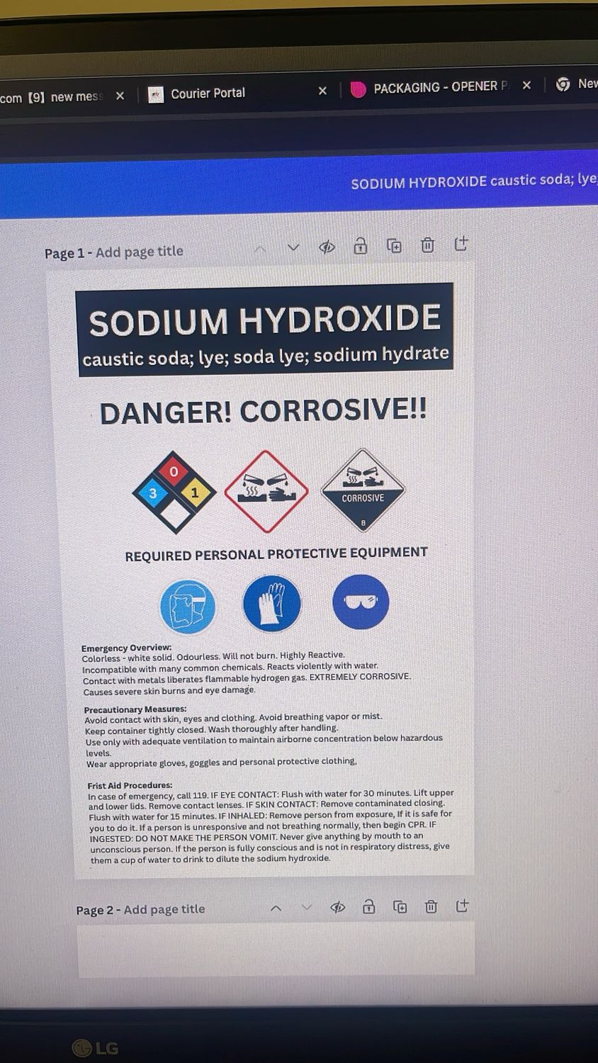 Sodium Hydroxide (Lye) - 10 Pounds