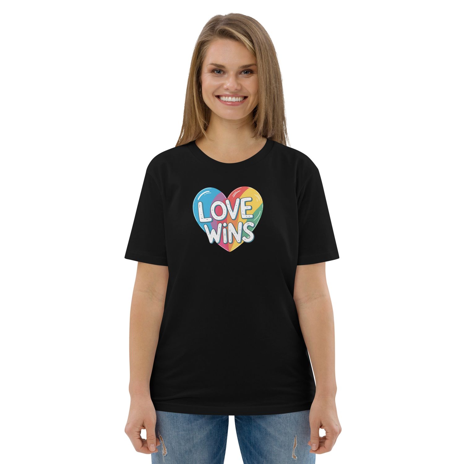 Unisex Organic Cotton Love Wins Shirt Unisex Organic Cotton Love Wins Shirt