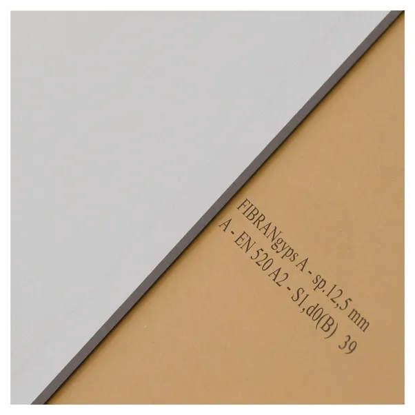 Lastra cartongesso FIBRANGYPS A standard ba13 spessore 12,5 mm