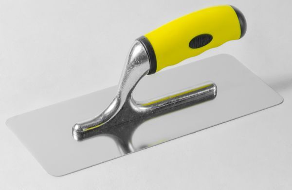 AKIFIX FRATTONE SUPERPROFESSIONALE IN ACCIAIO INOX, LAMA PIATTA, MANICO GOMMA, BORDI ARROTONDATI