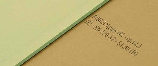 Lastra cartongesso FIBRANGYPS H2 13 spessore 120X200 CM - 12,5 mm