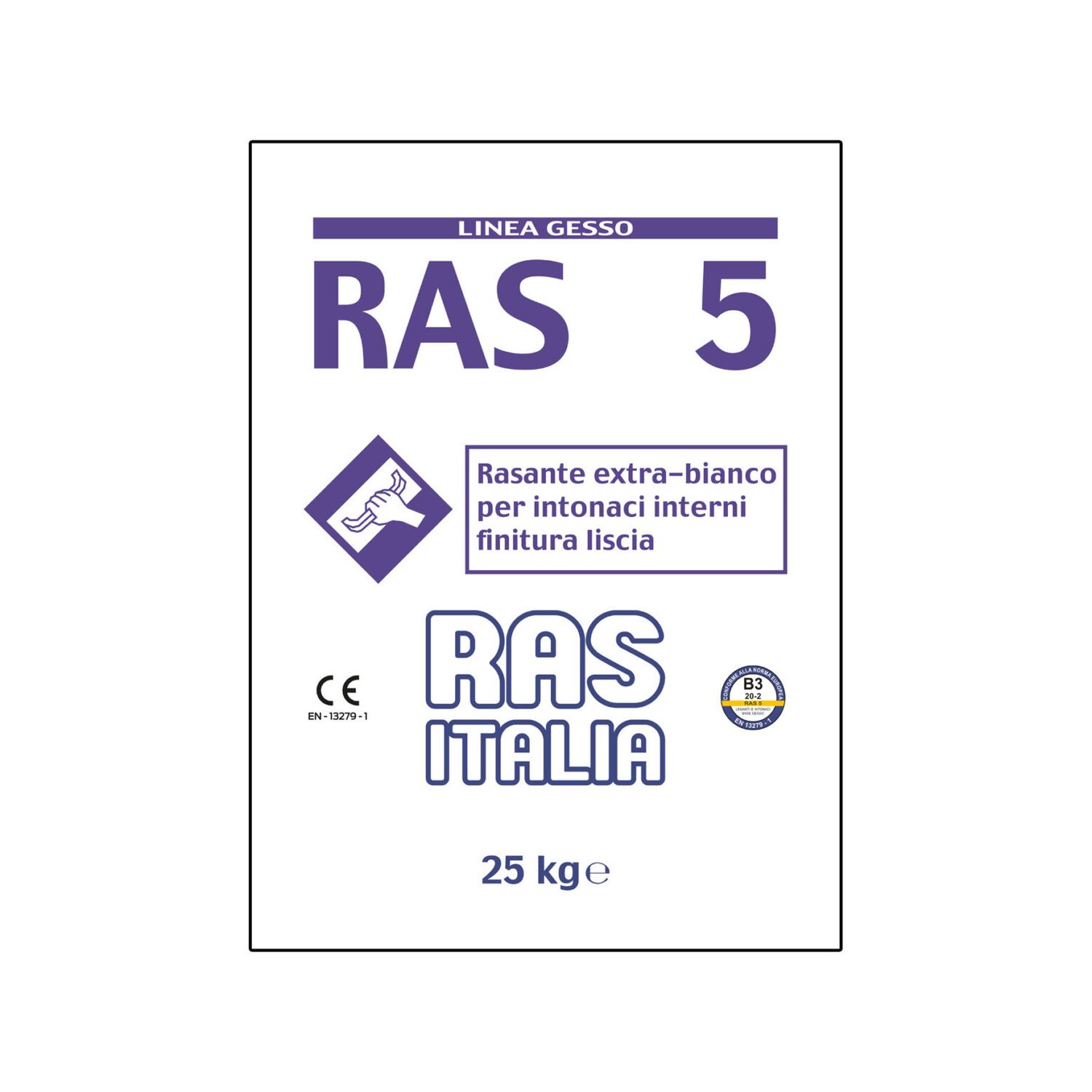 RAS 5  FINITURA EXTRA FINE BASE GESSO KG 25