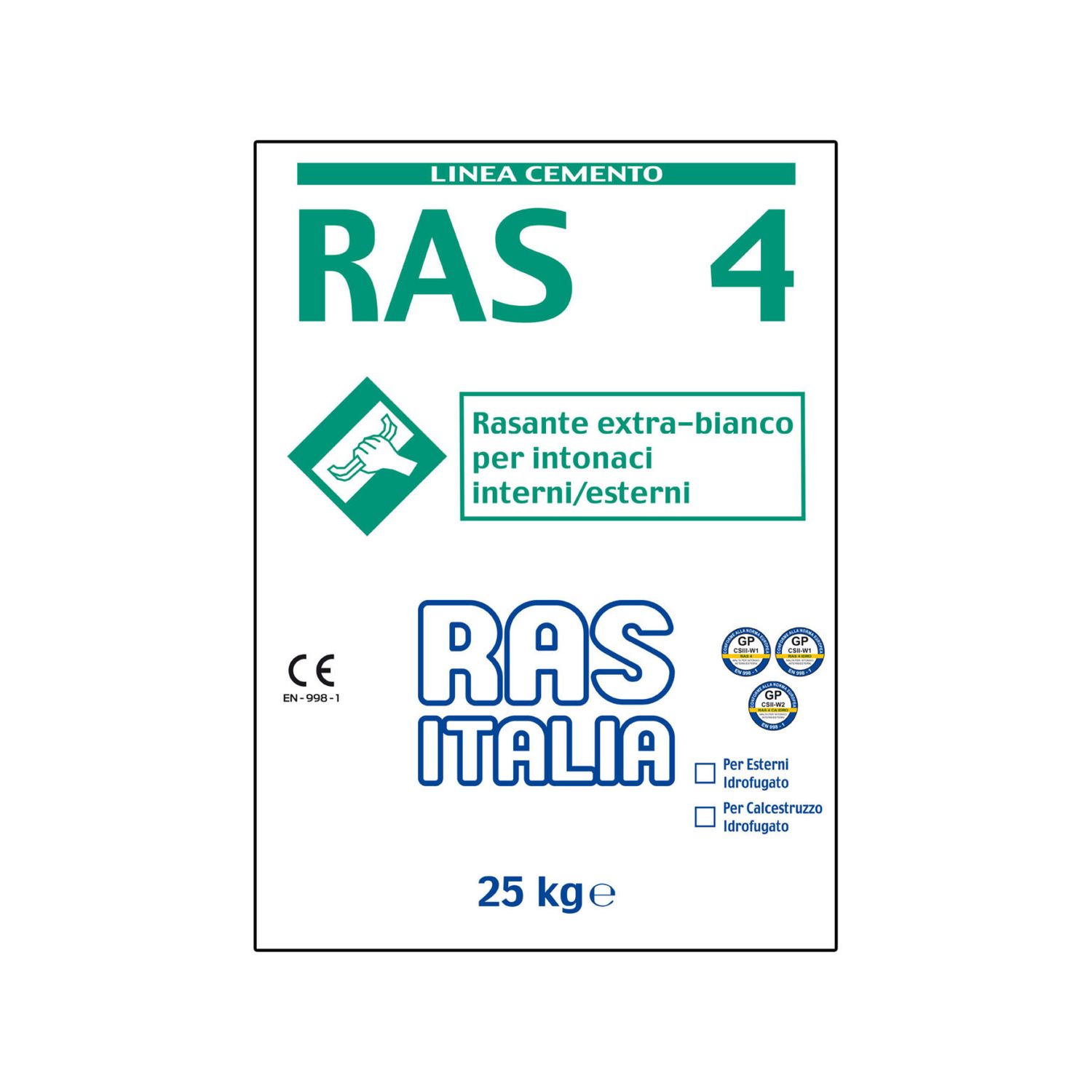 RAS 4 FINITURA LISCIA BASE CEMENTO KG 25