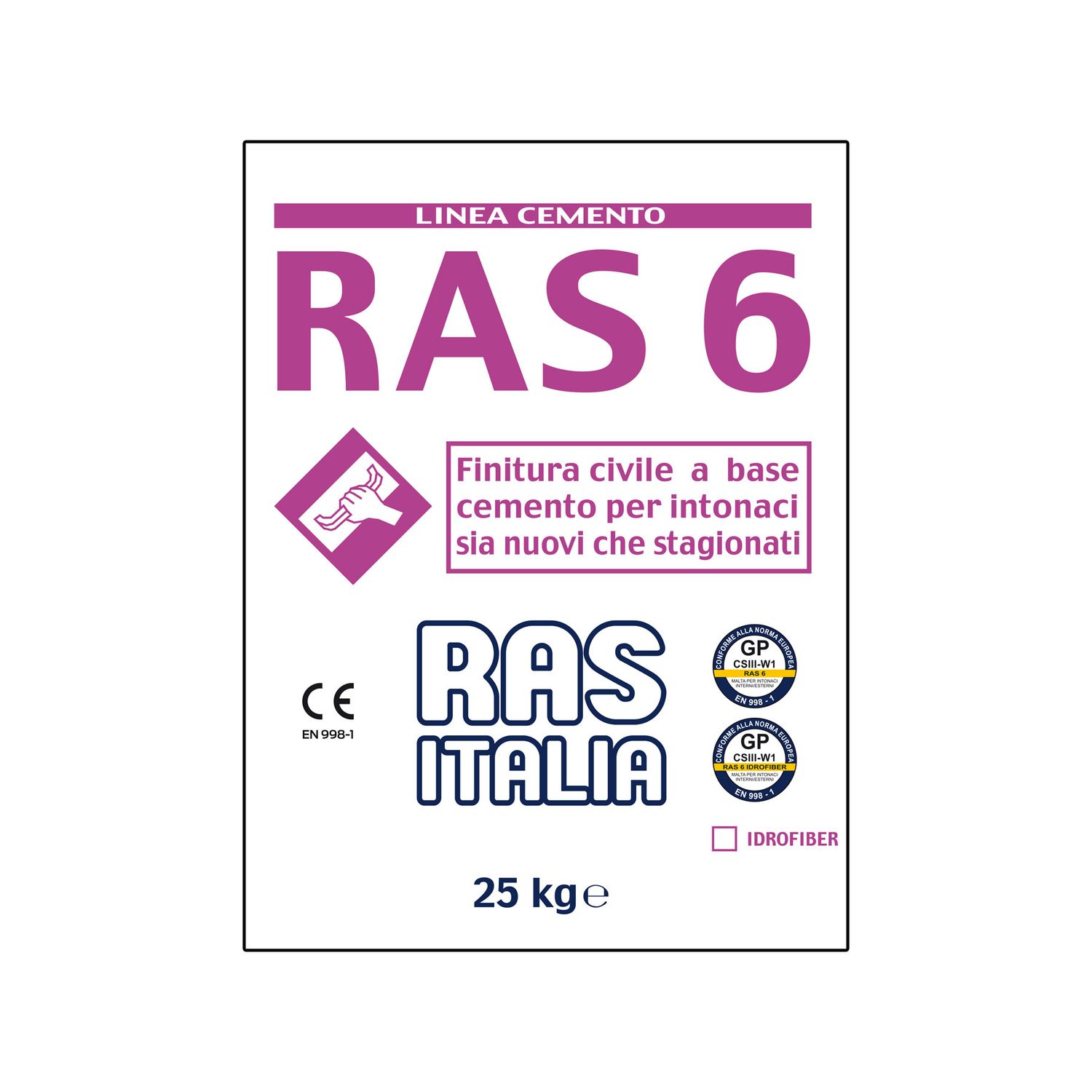 RAS 6 IDROFIBER BIANCO KG 25