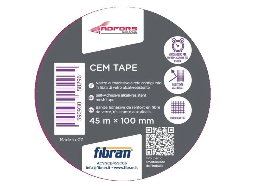 FIBRAN Nastro fibra autoadesivo per lastre in cemento  100mmx45m