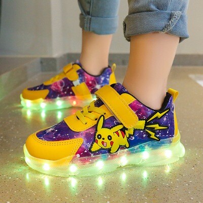 Guanglan Pikachu Recarregável Marquee Luminous Lighting Shoes para crianças, meninos, meninas, bebês, crianças médias e grandes