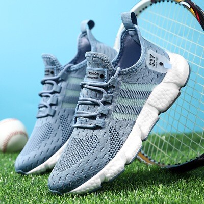 Summer Breathable Men's Running Shoes Lightweight All-match Couple Mesh Tide Shoes Low-cut Lace-up Lightweight Casual Sneakers