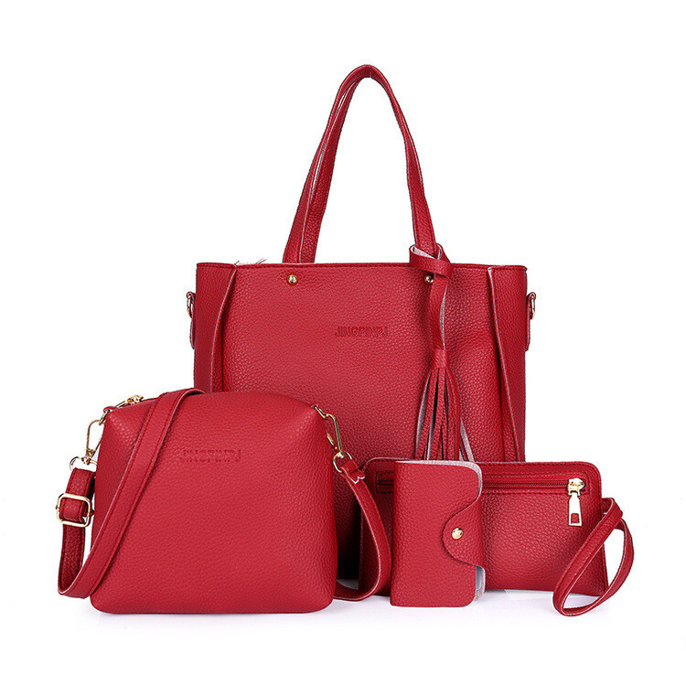 The New Bucket Tassel Women&#039;s Single-shoulder Bag Four-piece Set
