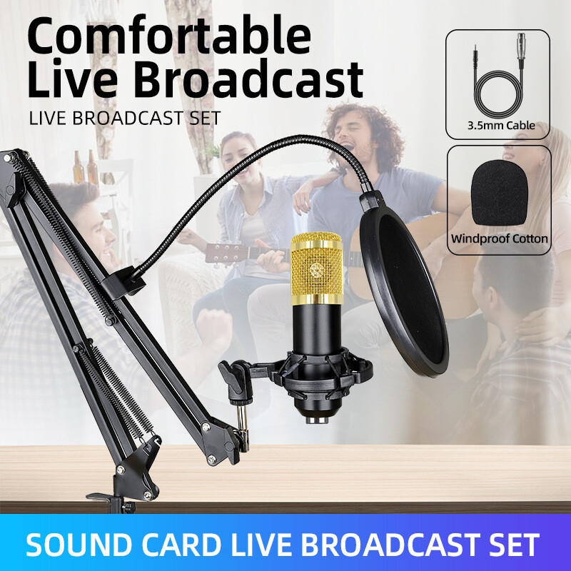 Condenser Microphone Computer Mobile Phone V8S Sound Card Live Broadcast Equipment Recording Live Set