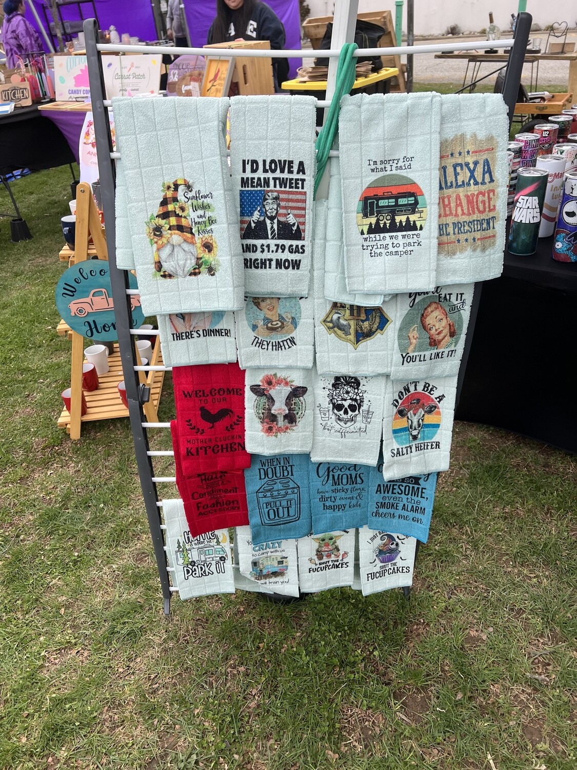 Kitchen towel with matching potholder sets