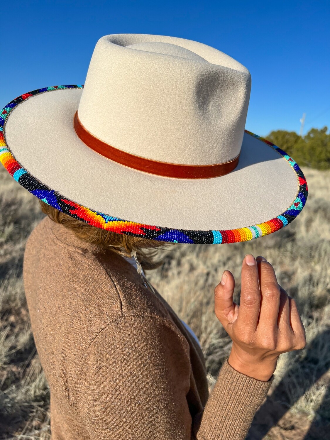 CUSTOM BEADED FIELD FELT HAT