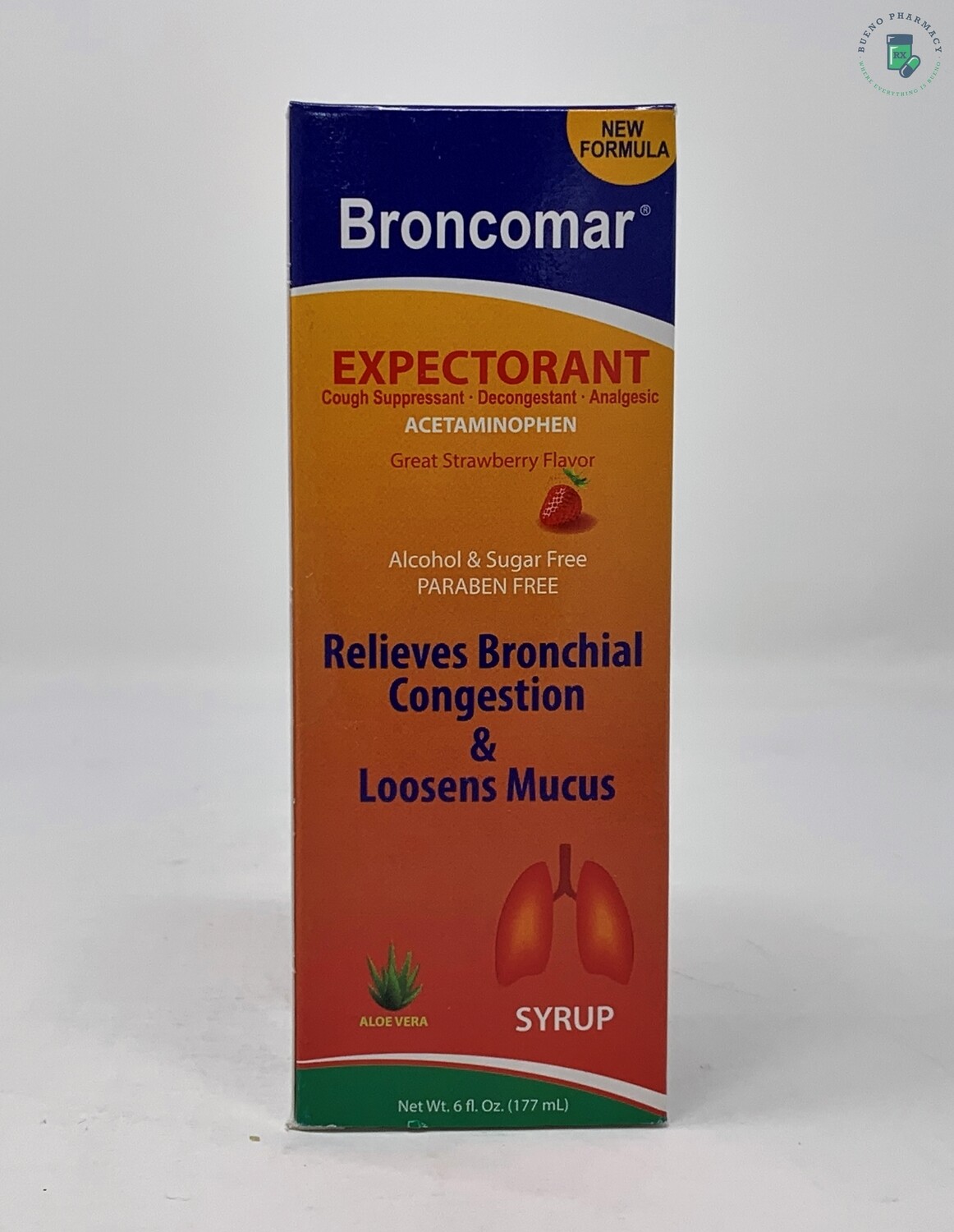 Broncomar Expectorant Cough Suppressant Decongestant Analgesic 6FLOZ