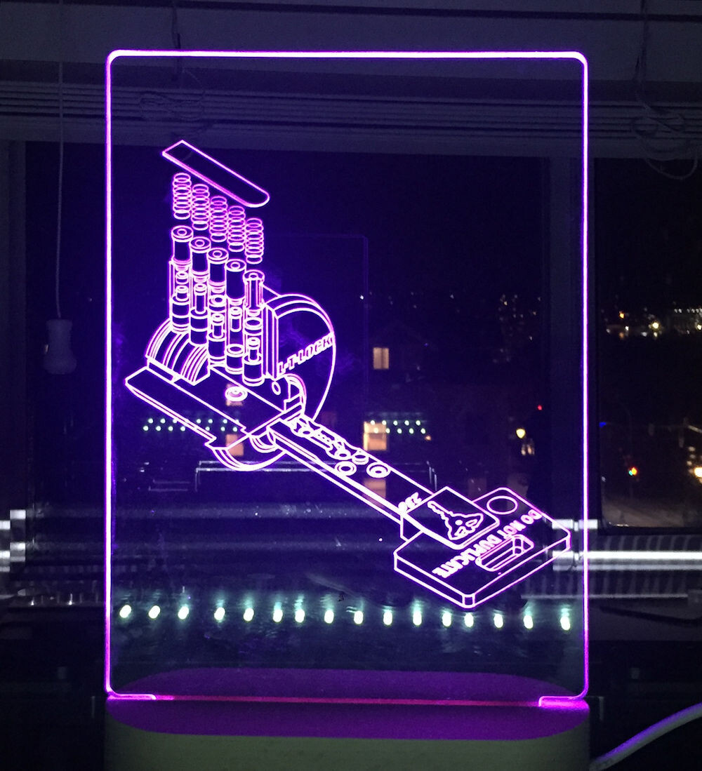 Mul-T-Lock Interactive Edge-Lit Acrylic Sign