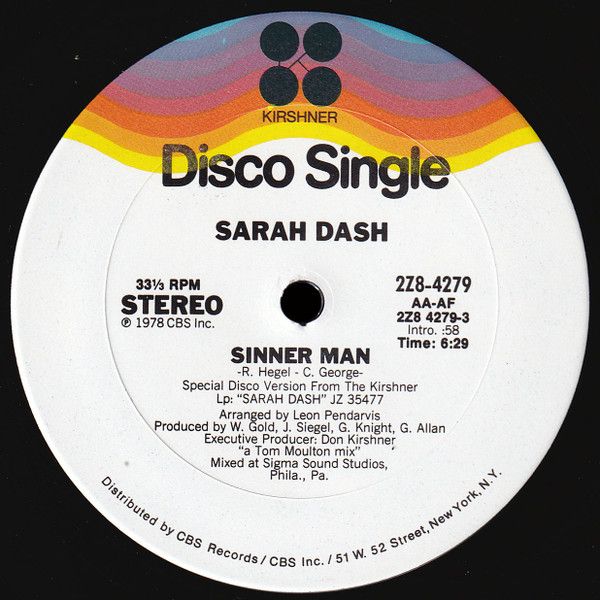 Sarah Dash – Sinner Man (Vinyl, “12)
