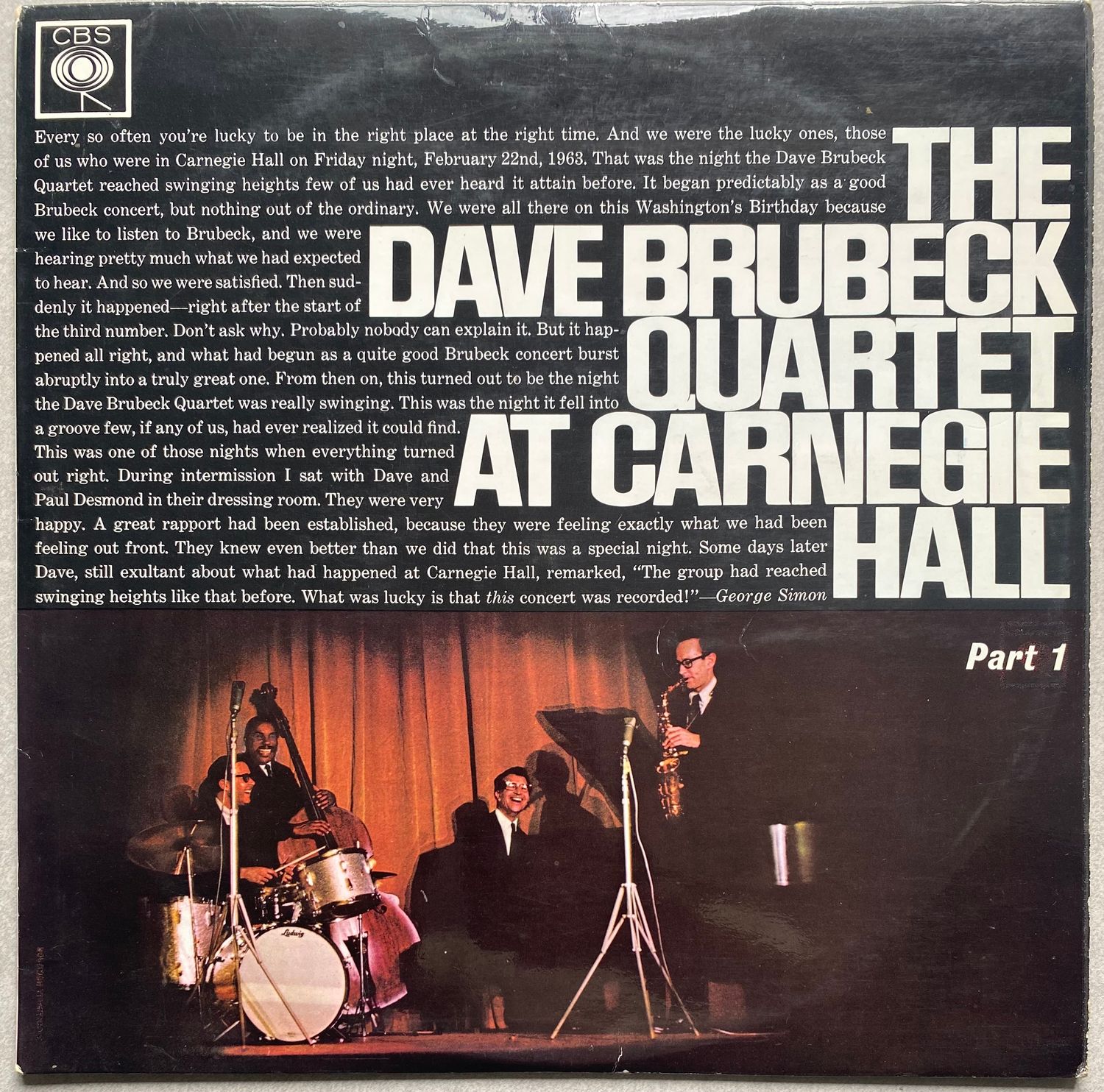 The Dave Brubeck Quartet – At Carnegie Hall (Part 1) (Vinyl)