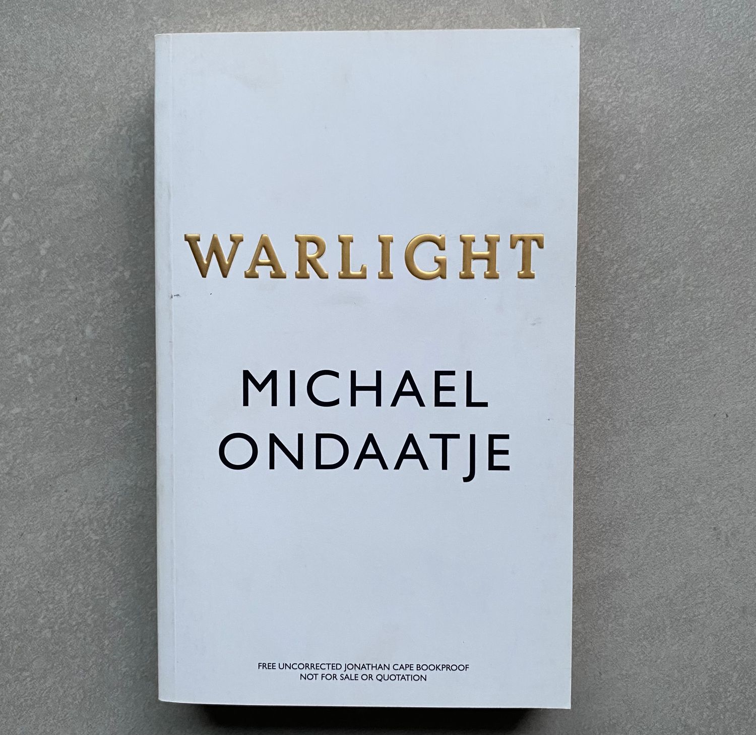 Warlight - Michael Ondaatje (Book)