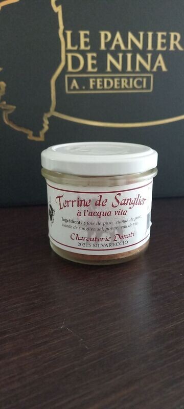 TERRINE SANGLIER, EAU DE VIE       ARTISANALE 0.100 grs