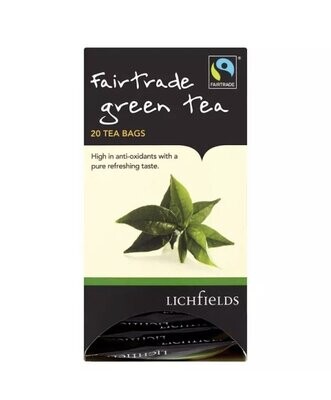 Lichfields Fairtrade Green Tea Enveloped Tea Bags 20