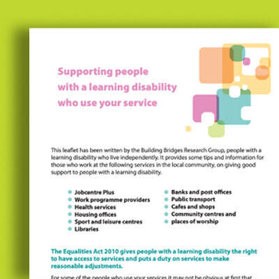 Supporting People with a Learning Disability Who Use Your Service