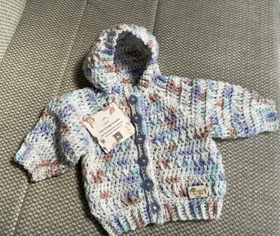 Crochet Hoodie - 0-3 Months
