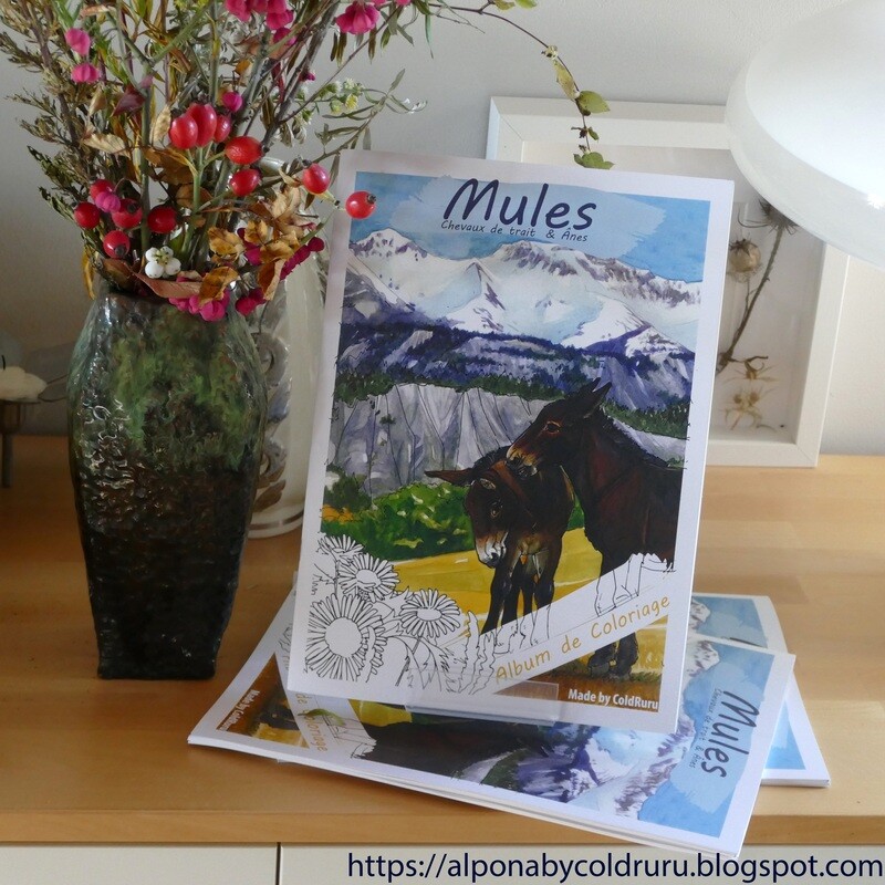 Album de Coloriage : Mules, Chevaux de trait &amp; Ânes / Coloring Book Mules, Draft Horses &amp; Donkeys.