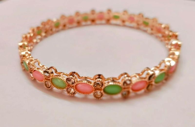 Pale pink crystal bangle