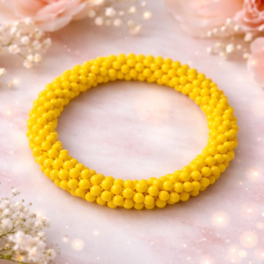 Yellow beaded bracelet