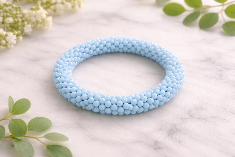 Light blue beaded bracelet