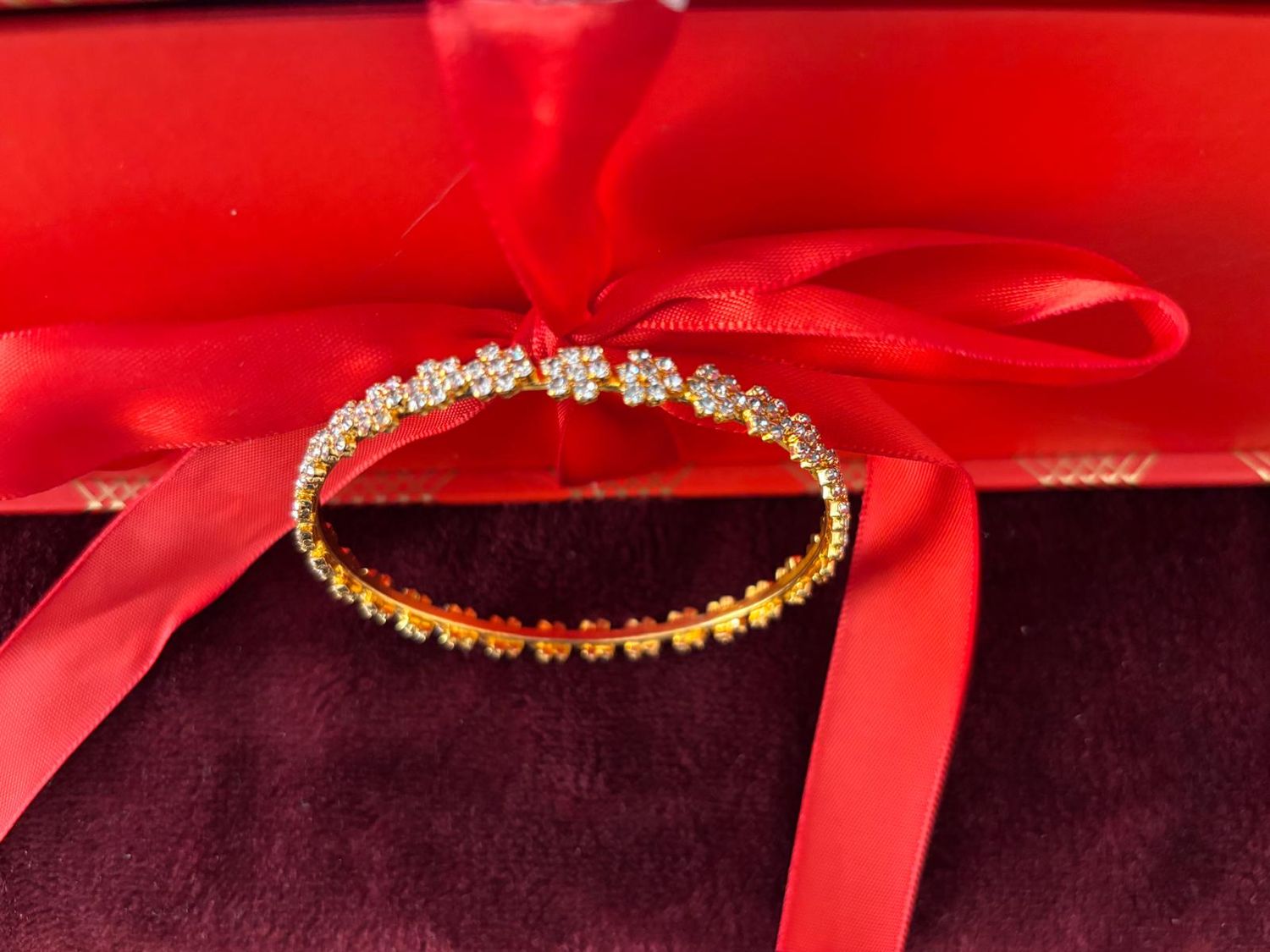 Bangle with white stones