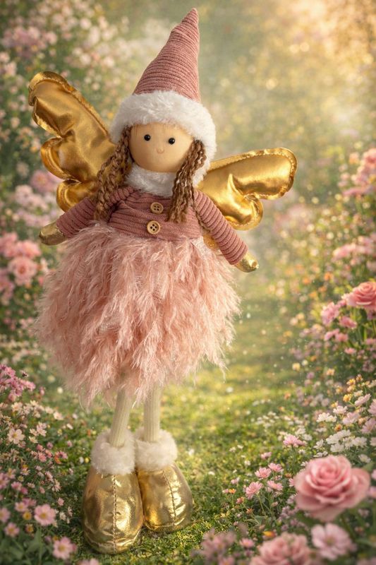 A little fairy magic doll wrapped in pink blush and Gold