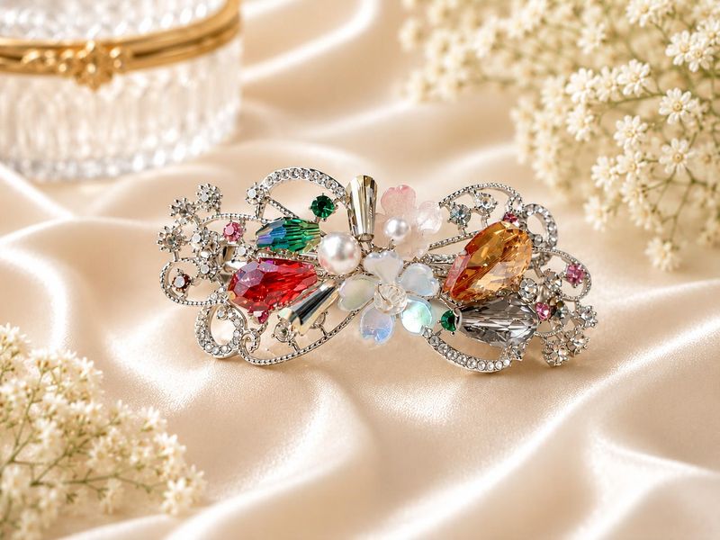 Elegant Multicolor Crystal Hair Clip
