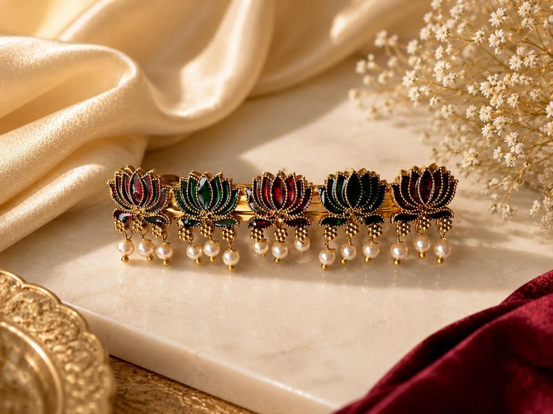 Multicolor lotus beaded Hair Clip