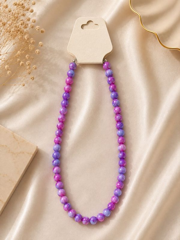 Pink &amp; Lavender Beaded Neck Chain