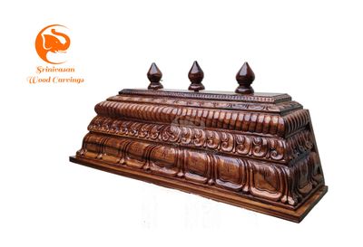 Elegant Wooden Pooja Mandapam with Fine Carvings