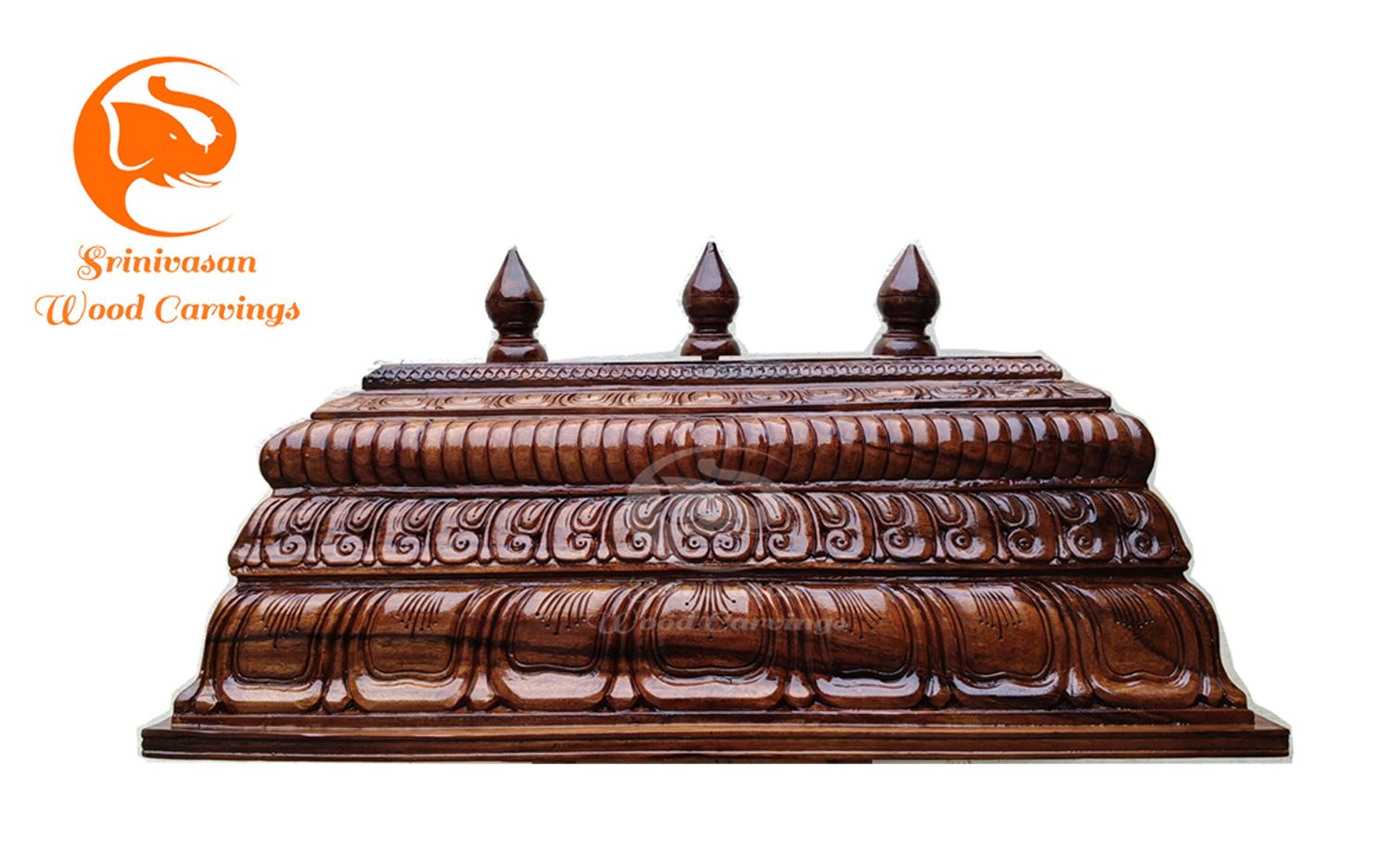 Elegant Wooden Pooja Mandapam with Fine Carvings Elegant Wooden Pooja Mandapam with Fine Carvings